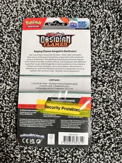 Pokemon TCG Obsidian Flames 1 Booster Pack Blister 10 Cards Pawmi Promo Coin - Image 2