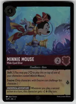 Minnie Mouse - Wide-Eyed Diver Cold Foil Promo Disney Lorcana Promo Cards 16 NM - Image 1