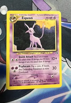 Pokemon TCG Espeon Neo Discovery Unlimited Rare Card 20/75 - Image 3