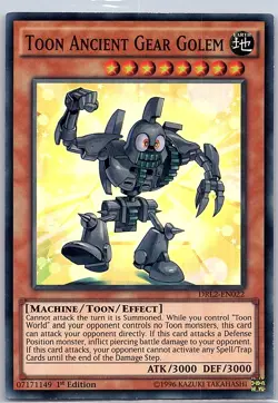 Toon Ancient Gear Golem DRL2-EN022 Dragons of Legend 2 - Yu Gi Oh Card - NM - Image 1