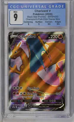 Charizard V SWSH050 - Black Star Promo - Holo Pokemon Card CGC MINT 9 - Image 1