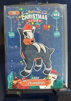 Rare Full Art Pokemon Christmas Collectoons Card #103 Houndour Peru Low Pop - Image 1