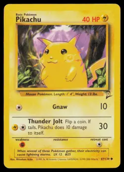 PIKACHU 87/130 BASE SET 2 POKEMON CARD MODERATELY PLAYED - Image 1