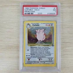 PRERELEASE STAMPED PSA 7 Clefable 1/64 Jungle Holo Rare Nintendo Pokemon Card - Image 1