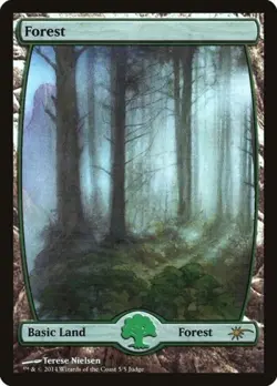 MTG English Forest (Full Art 005) NM Foil Promos: Judge - Image 1