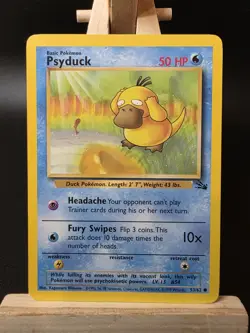Psyduck 53/62 Pokemon Base Set Fossil Common WOTC LP 1999 #2 - Image 1