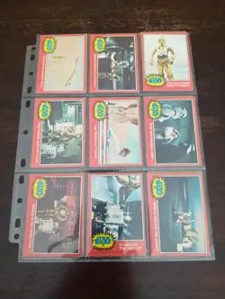 Star Wars 1977 Red Vintage Trading Cards Card Set Lot 47 cards 4 Stickers - Image 1