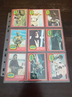 Star Wars 1977 Red Vintage Trading Cards Card Set Lot 47 cards 4 Stickers - Image 3