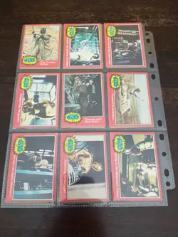 Star Wars 1977 Red Vintage Trading Cards Card Set Lot 47 cards 4 Stickers - Image 4