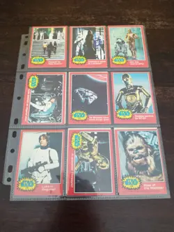 Star Wars 1977 Red Vintage Trading Cards Card Set Lot 47 cards 4 Stickers - Image 5