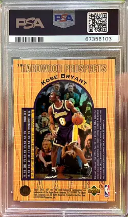 1996 Upper Deck UD3 #19 Kobe Bryant RC Hardwood Prospects PSA 8 - Image 2