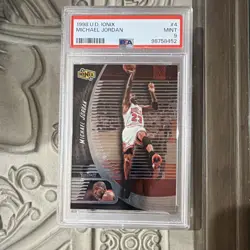 Upper Deck Ionix 1998-99 Michael Jordan #4 Chicago Bulls PSA Graded Card - Image 1