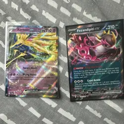 Pokemon TCG Xerneas ex SVP 173 & Fezandipiti ex 038/064 promo holo 2 lot - Image 1