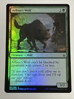 MTG War of the Spark Arlinn's Wolf Foil 151/264 NM - Image 1