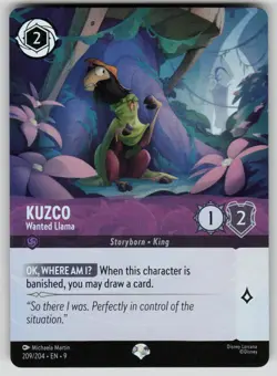Kuzco - Wanted Llama Foil Epic Fabled 209/204 Disney Lorcana NM - Image 1