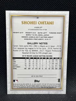 2020 Topps Gallery #41 Shohei Ohtani Rainbow Foil SP Angels LA Dodgers - Image 2