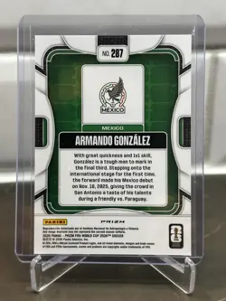 2026 Panini Prizm FIFA World Cup Armando Gonzalez #287 Silver Prizm (RC) - Image 2