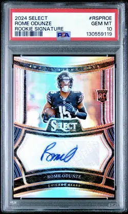 2024 Select Rookie Signature Rome Odunze #RSP-ROE Silver Prizm /399 (RC) PSA 10 - Image 1