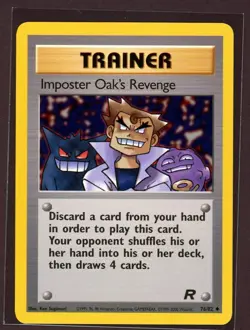 Imposter Oak's Revenge Non-Holo WOTC Pokemon Card 76/82 Rocket Set NM - Image 1