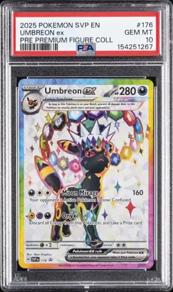2025 POKEMON SVP EN-SV BLACK STAR PROMO #176 UMBREON EX PSA 10 - Image 1