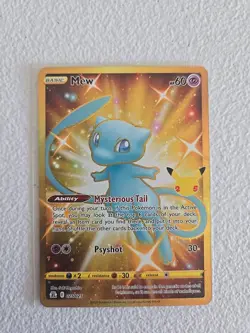 Mew 025/025 Celebrations 2021 Secret Rare Gold Pokemon Card TCG - Image 1