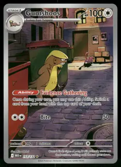 2025 Gumshoos - 153/132 Illustration Rare Holo NM ME01: Mega Evolution Pokemon - Image 1