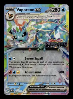 VAPOREON EX (PRISMATIC EVOLUTIONS STAMP) 023/131 HOLO POKEMON NM - Image 1