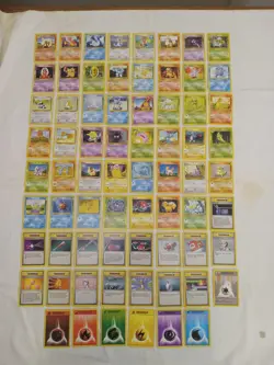 Pokemon Base Set Unlimited Common And Uncommon Set of Cards. NM 70 cards - Image 1