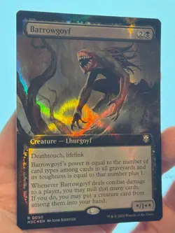 1X RIPPLE FOIL Barrowgoyf EXTENDED ART MINT MTG Magic MH3 Commander Lhurgoyf EDH - Image 2