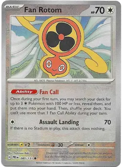 Pokemon TCG Fan Rotom 85/131 Prismatic Evolutions Poke Ball Reverse Holo NM - Image 1