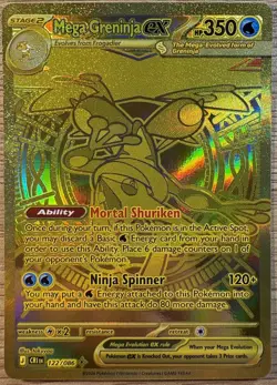 Pokemon TCG Chaos Rising Mega Greninja Ex GOLD 122/086 English Mega Hyper Rare - Image 1