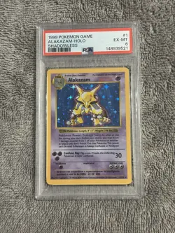 1999 Pokemon Game Alakazam Shadowless PSA 6 - Image 1