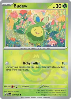Pokemon Budew (Master Ball) Common 004/131 PRE SV: Prismatic Evolutions NM - Image 1