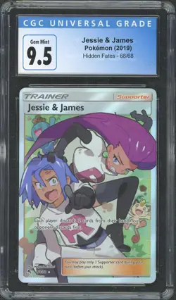 2019 Pokemon Hidden Fates Jessie & James Full Art 68/68 CGC 9.5 - Image 1