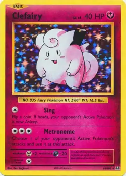 Clefairy 63/108 Holo Rare Evolutions Pokemon Holo Moderately Played - Image 1