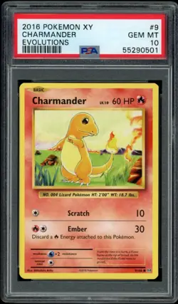 Charmander 9/108 Evolutions Pokemon PSA 10 - Image 1