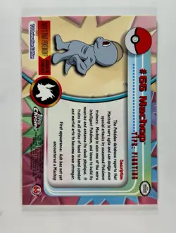 Machop 2000 Topps Chrome Pokemon TV Animation Series 1 #66 * Near Mint - Image 2