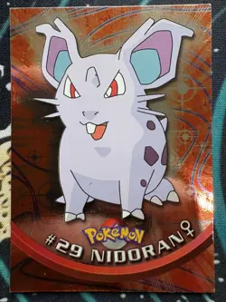 1999 Topps Pokemon TV Animation Series 1 #29 Nidoran Blue Topps Logo Foil - Image 1