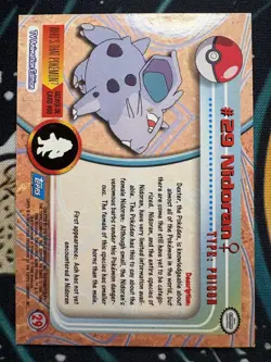 1999 Topps Pokemon TV Animation Series 1 #29 Nidoran Blue Topps Logo Foil - Image 2
