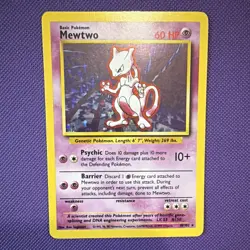 Pokemon TCG Base Set Mewtwo 010/102 Holo Rare 60 HP English 1999 Sugimori - Image 1