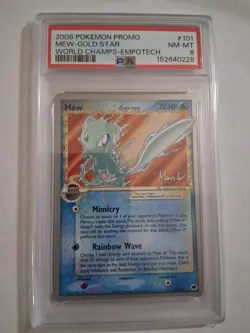 Pokemon TCG Mew Star Gold Star Promo 101/101 World Championship Decks PSA 8 - Image 1