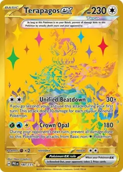 NM-Mint Terapagos ex - 180/131 - Hyper Rare Pokemon Prismatic Evolutions - Image 1