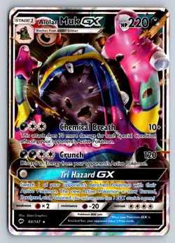ALOLAN MUK GX 84 BURNING SHADOWS POKEMON HOLO NM - Image 1
