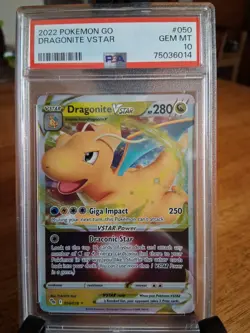 Pokemon TCG 2022 Pokemon GO Dragonite VSTAR 050/078 Holo Ultra Rare PSA 10 - Image 1