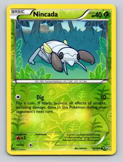 Nincada 10/124 Common Dragons Exalted Pokemon Reverse Holo MP - Image 1