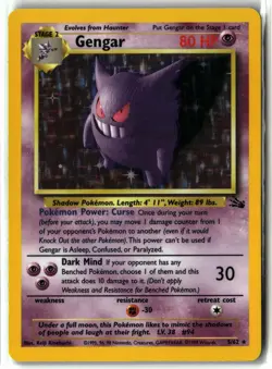 1999 Gengar ⭐ 5/62 Unlimited Vintage WOTC Holo Rare Fossil Pokemon NM - Image 1