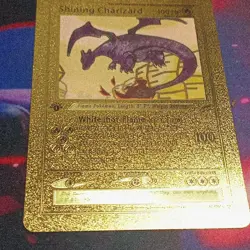 Shining Charizard 107/105 Gold metal Card Pokemon Card 1st Edition - Image 1