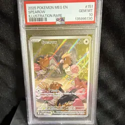 Pokemon TCG Spearow 151/132 ME01 Mega Evolution Illustration Rare Holo EN PSA 10 - Image 1