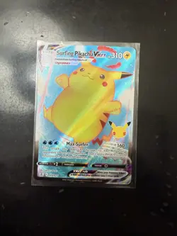 SURFING PIKACHU VMAX 009/025 HOLO VMAX RARE CELEBRATIONS POKEMON NEAR MINT - Image 1