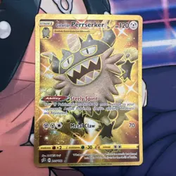Pokemon TCG Galarian Perrserker 205/192 Gold Secret Rare, 2020 Rebel Clash - Image 1